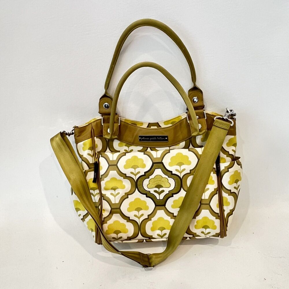 Petunia Pickle Bottom Diaper Bag City Carryall Lights of Lisbon Yellow Green